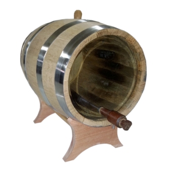 Foto 1 - Barril Tradicional - 10 Litros - Carvalho Americano Com Tampo de Vidro